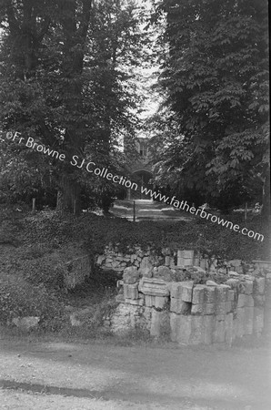 LOOKING TOWARDS PRIORY GATE - FROM SITE OF NAVE TOWER PIERS IN FRONT